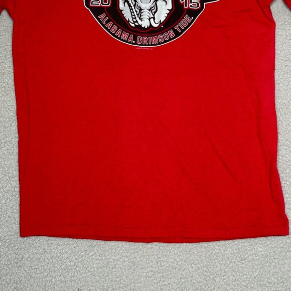 Alabama Crimson Tide T Shirt Mens Large Red National Champions 2015 Graphic Logo - Picture 6 of 8